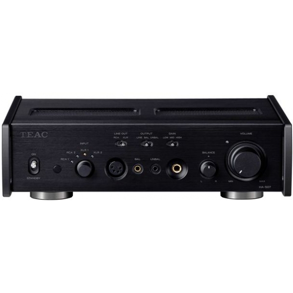 Teac HA-507 耳機功率擴音機/模擬前級放大器（黑色）：全平衡雙單聲道、6.7W耳機驅動力、無風扇設計